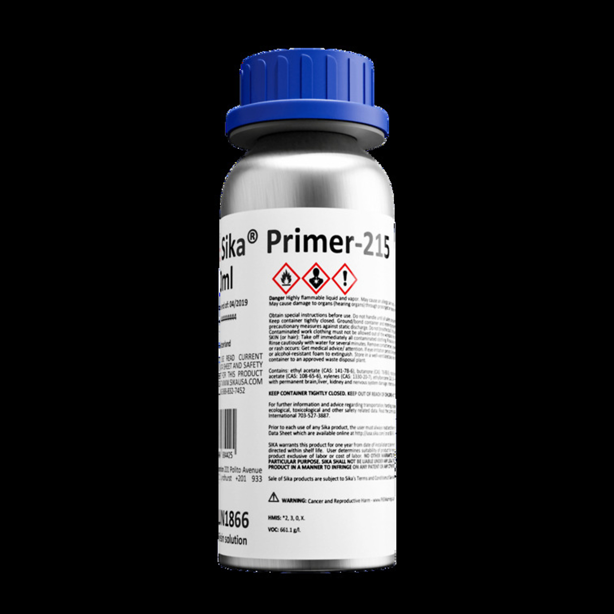 Sika Primer 215 Non-Pigmented, Solvent-Based Primer for Plastics and Wood 250 ml Bottle